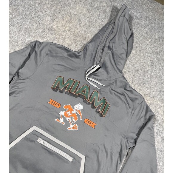 Adidas Miami Hurricanes Hoodie Gray Size XL Zip Front Pocket NWOT - Picture 1 of 11